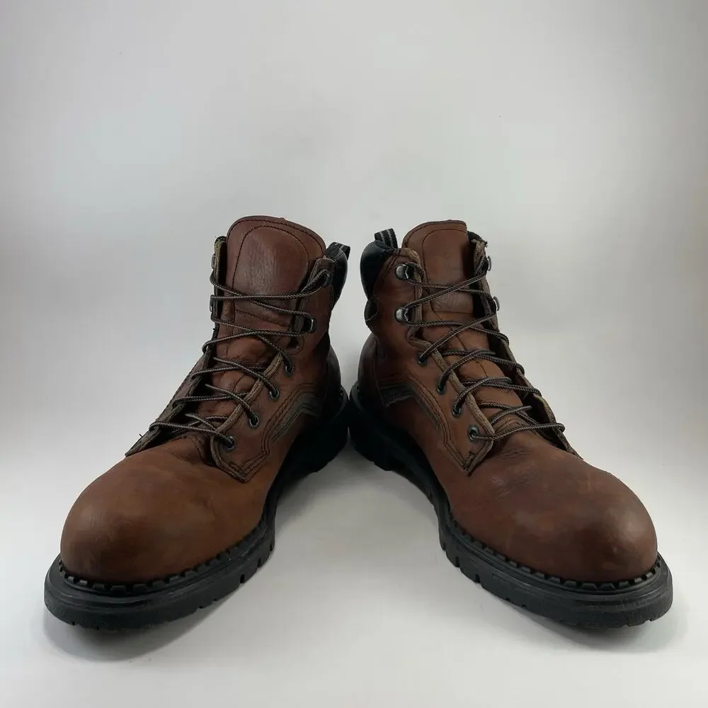 Red Wing 2226 Mens Size 10 D Brown Leather Lace Up Work Safety Steel Toe Boots
